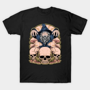 Stoner Wizard Illustration Design T-Shirt
